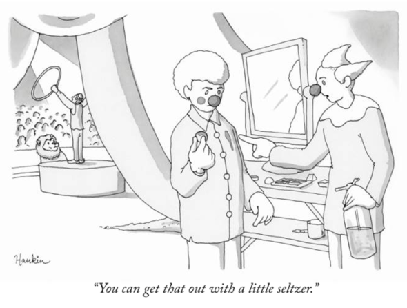 you can get that out with a little seltzer